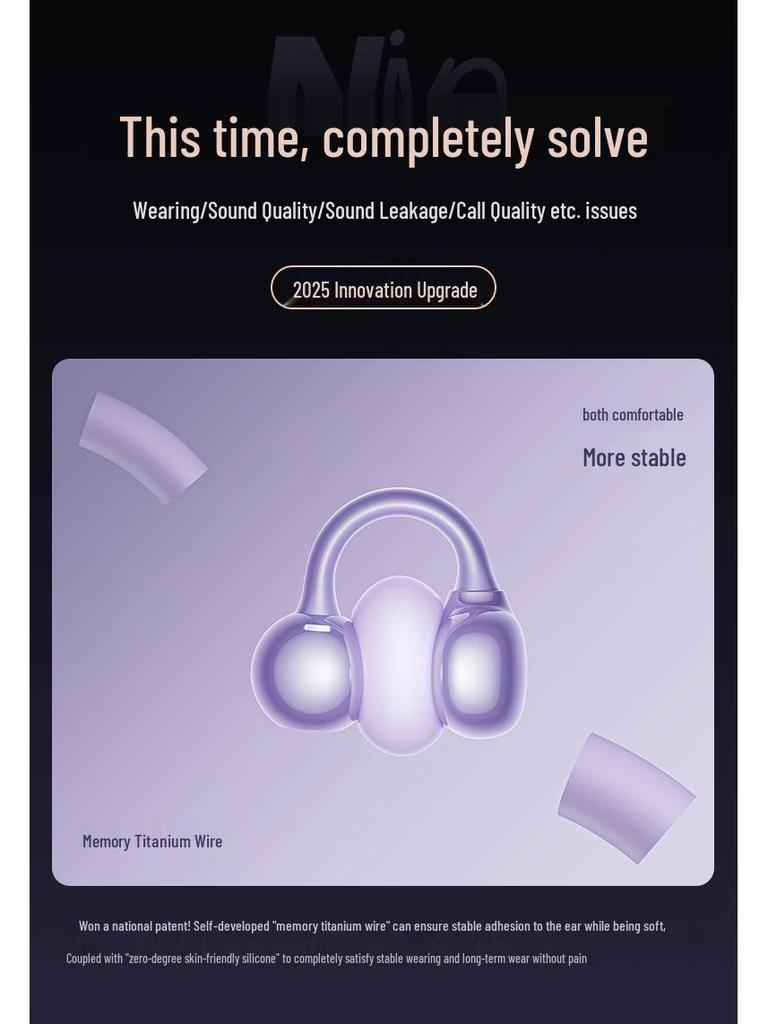 2025 M91 Earclip TWS Bone Conduction Bluetooth Headphones: 3D Stereo, True Wireless for Running & Gaming.