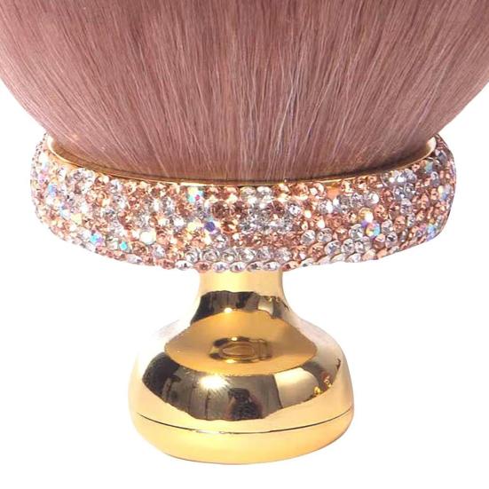 Mushroom Makeup Brush with Rhinestone Handle Multi-purpose Self Tanner Applicator Brush Loose Powder Blush Face Body Cosmetic Brush
