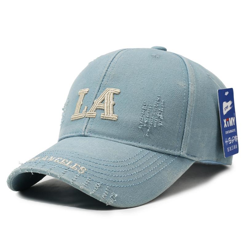 Distressed Baseball Cap Women Unisex Trendy Embroidered Letter Sun Visor Dad Hat