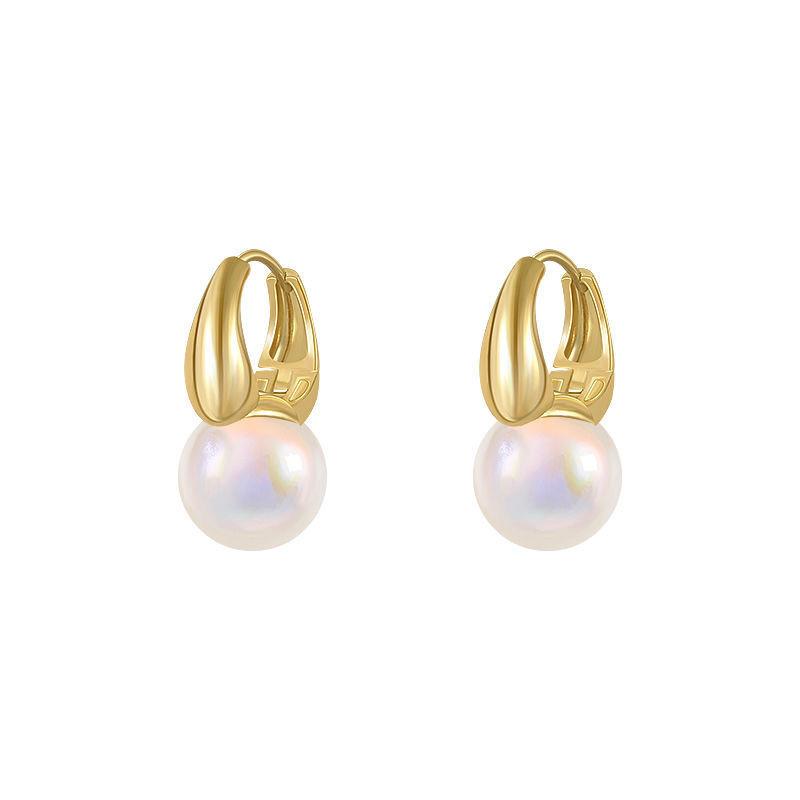Shine Simulation Mermaid Pearl Hoops Earrings Exquisite Women Wedding Jewelry Earring Gift