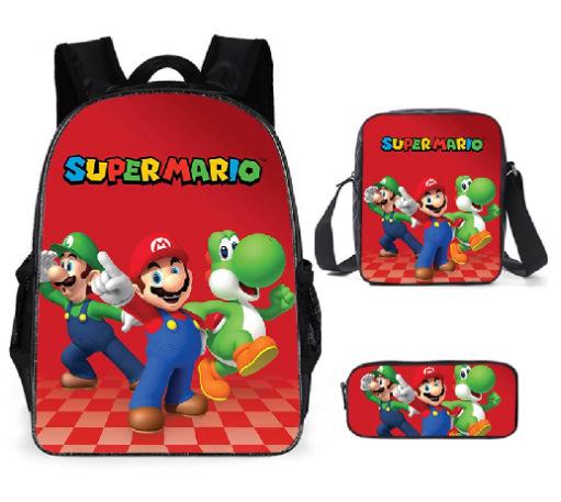 Cartoon Backpack, Primary And Secondary School Students Three-Piece Set, School Bag, Backpack, Shoulder Bag, Pencil Case.
