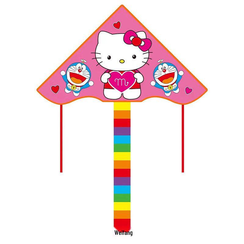 1m Cartoon Curved Edge Triangle Kite for Kids - Outdoor Flying Model