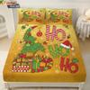 3pcs Cartoon Christmas Tree HO Print Coreless Bed Sheet Set Multi Size Soft Bed Cover Bedroom Bedding Holiday Decoration