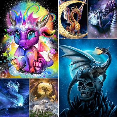 5D DIY Diamond Painting Cartoon Magic Dragon. Diamond Embroidery Cross Stitch Kit Rhinestone Mosaic Home Decor