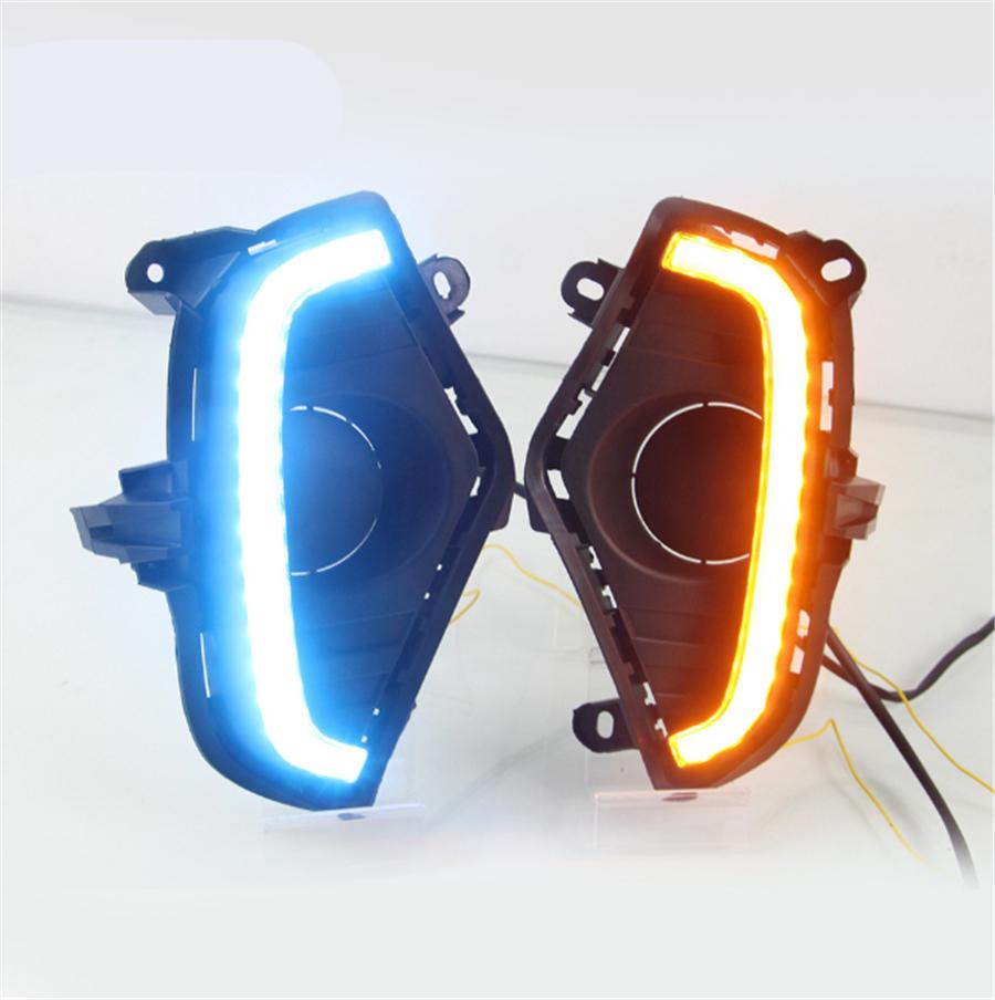 2x Daytime Running Lights LED DRL Fog Lamp w/Turn Signal For Toyota RAV4 2019-22