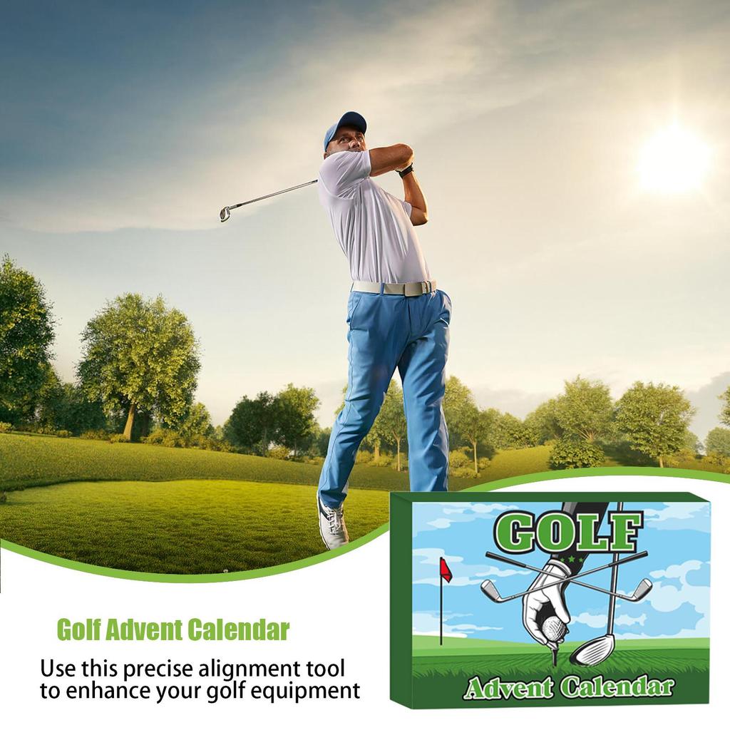 Golf Advent Calendar Golf 24 Days Markers Tees Balls 24 Days Christmas Countdown Gift Box Creative Holiday Surprise for Man