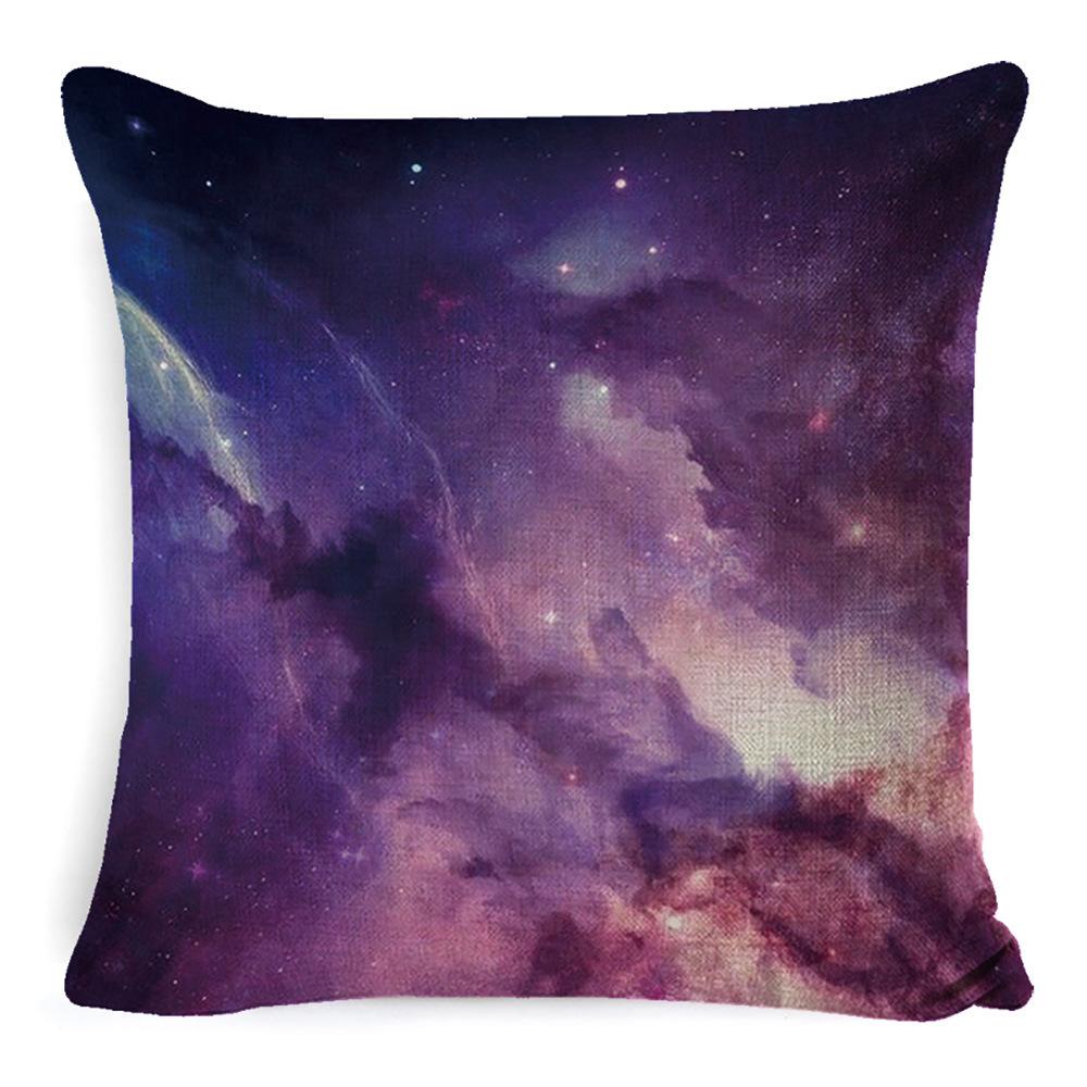 Nordic Sofa Pillow Light Luxury Style Living Room Bedside Cushion Cosmic Scenery Linen Pillow Case Without Core Waist Pillow