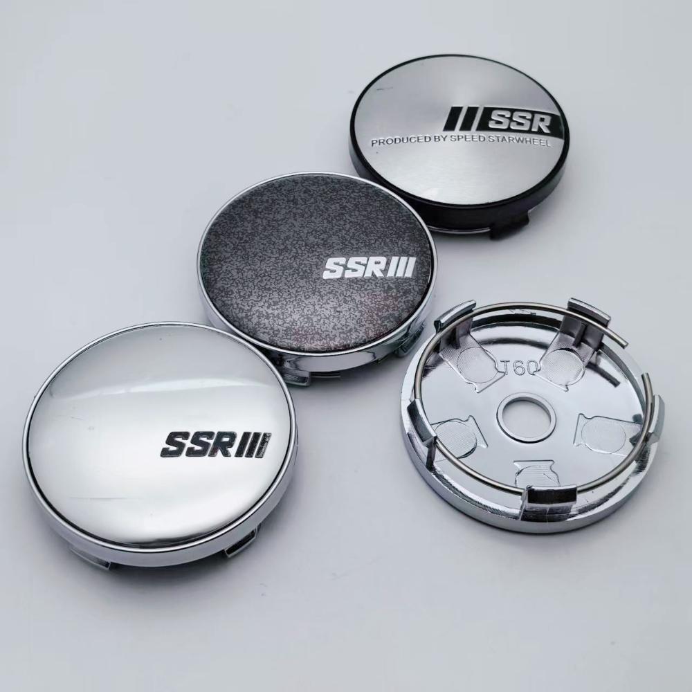 4pcs SSR Logo Emblem Badge Car Wheel Center Caps O.D 60MM I.D 56MM Wheels Hub Cap Rim Hubcaps Dust Cover Replace Car Accessories