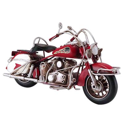 [A3231] - Vintage Metal Motorcycle 'American Dream' Red Black - 28x15x10 Cm