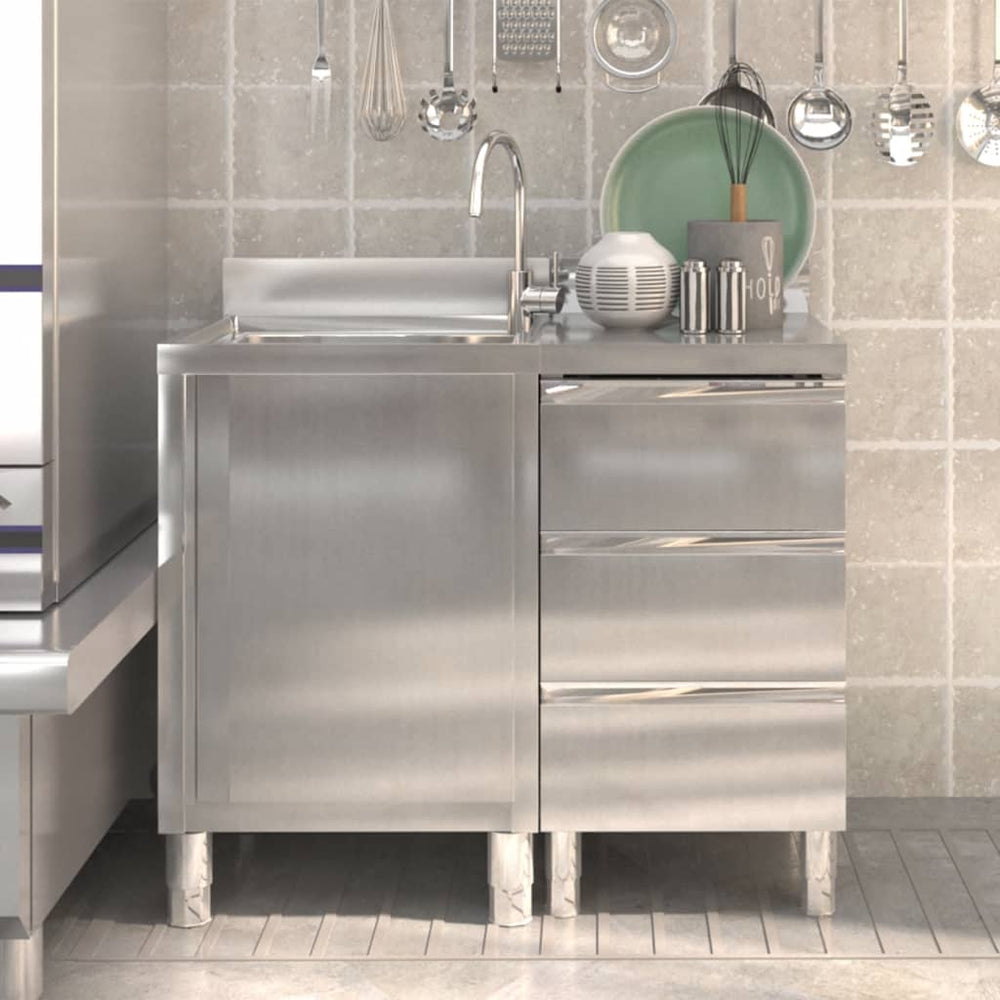 Armoires de cuisine commerciales 2 pièces en acier inoxydable