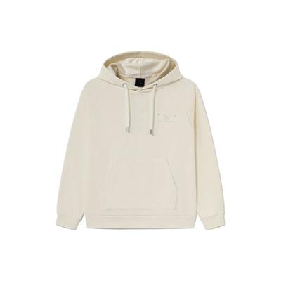 Li-Ning Wade Series Alphabet Pattern Plus Velvet Loose Pullover Hoodie Winter Unisex Tops White AWDS115-6