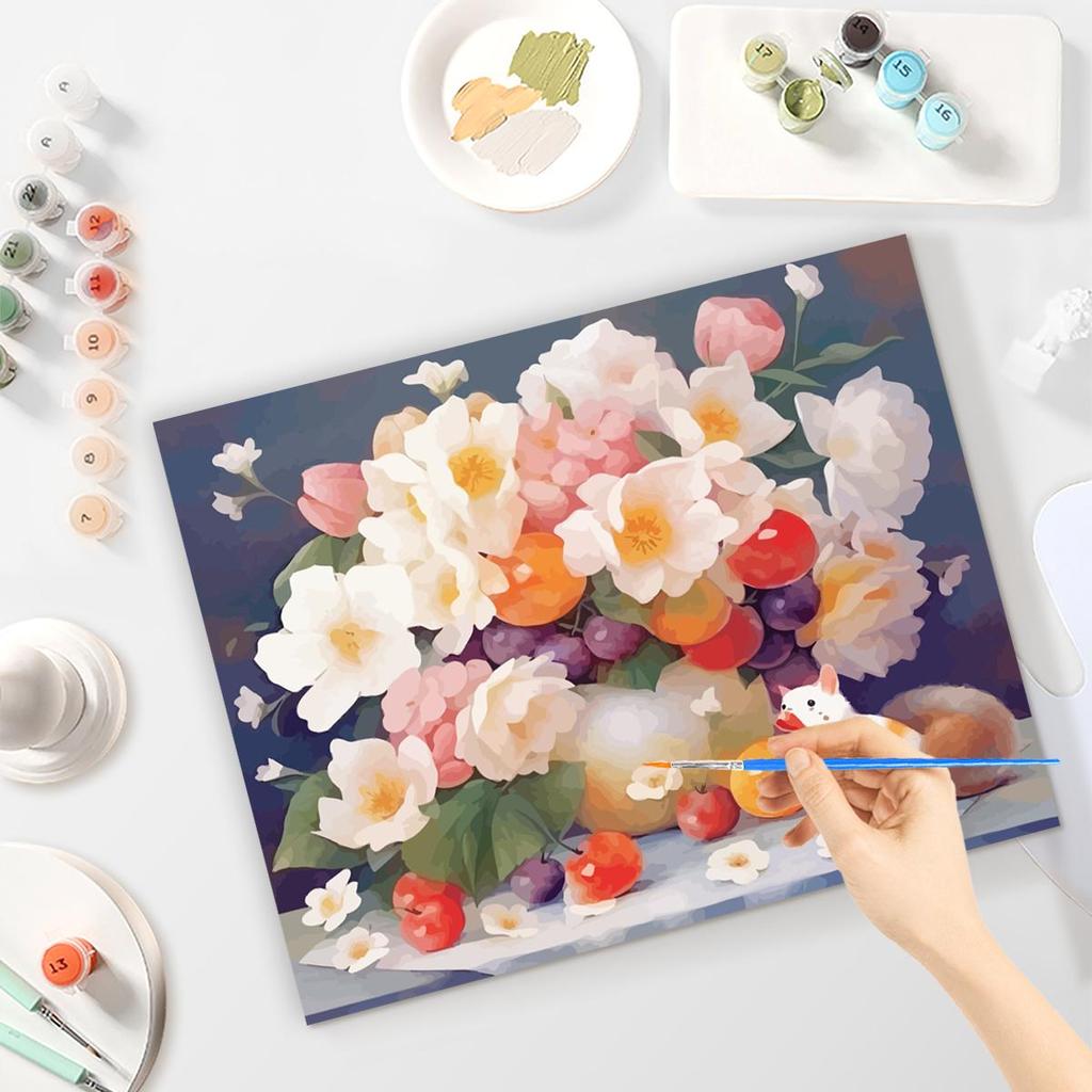 Frame Flowers Paint By Numbers For Adults Handpainted Diy Numbers Painting Canvas Drawing Gift Home Art 40x50cm