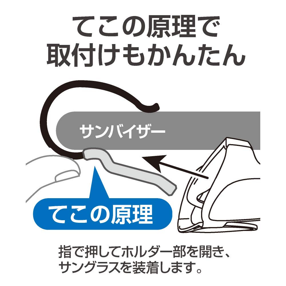 Seikou Sangyo EC-211 Car Accessories EXEA Sunglasses Holder Sun Visor Mount, Black