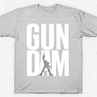 

2026 Summer New 100purecotton Gundam letteranime character leisure pattern loose trend Short SleeveTshirt Round Y2K soft shirt 4XL