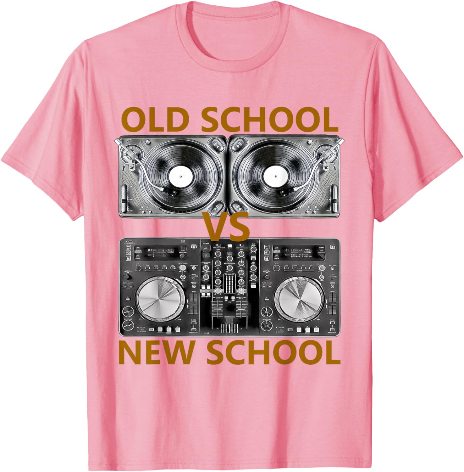 Old School VS New School DJ-вертушки Микшер Графическая футболка Повседневная футболка с коротким рукавом для мужчин S
