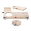 3 Pcs Chinchilla Wooden Platform Set L Shaped Round Hole Wooden Platform for Chinchilla Hamster