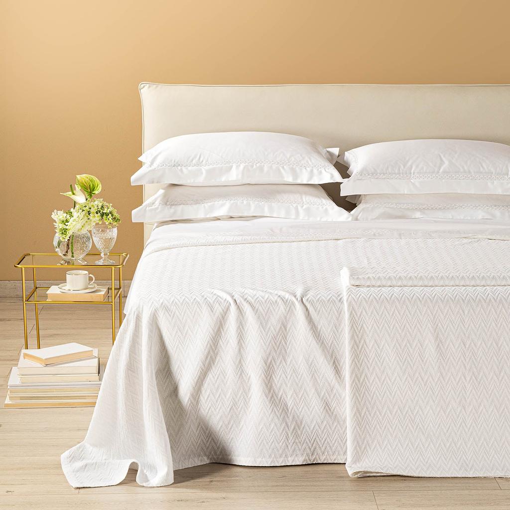 Summer Double Bedspread Lagoon In Cotton 260X260 White