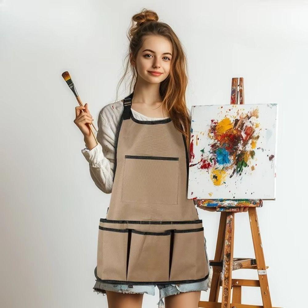 

Oxford Belt Garden Tool Apron Multiple Pocket Woodworking Tool Bag Tool Kit Hanging коричневий