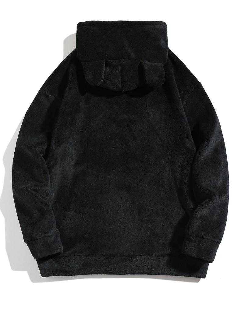 Beliebter Unisex Plüsch-Hoodie für Herbst/Winter – Lässige lockere Passform für Zuhause und Draußen