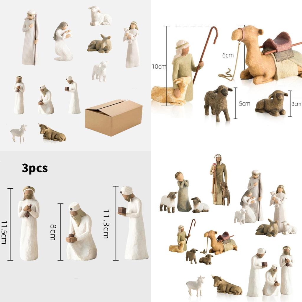 Resin Christmas Scene Gift Set With Manger And Angel For Seasonal Gift Giving