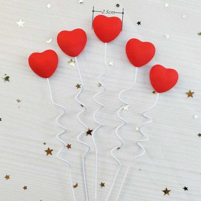 ZISIZ Love Heart Birthday Cake Toppers