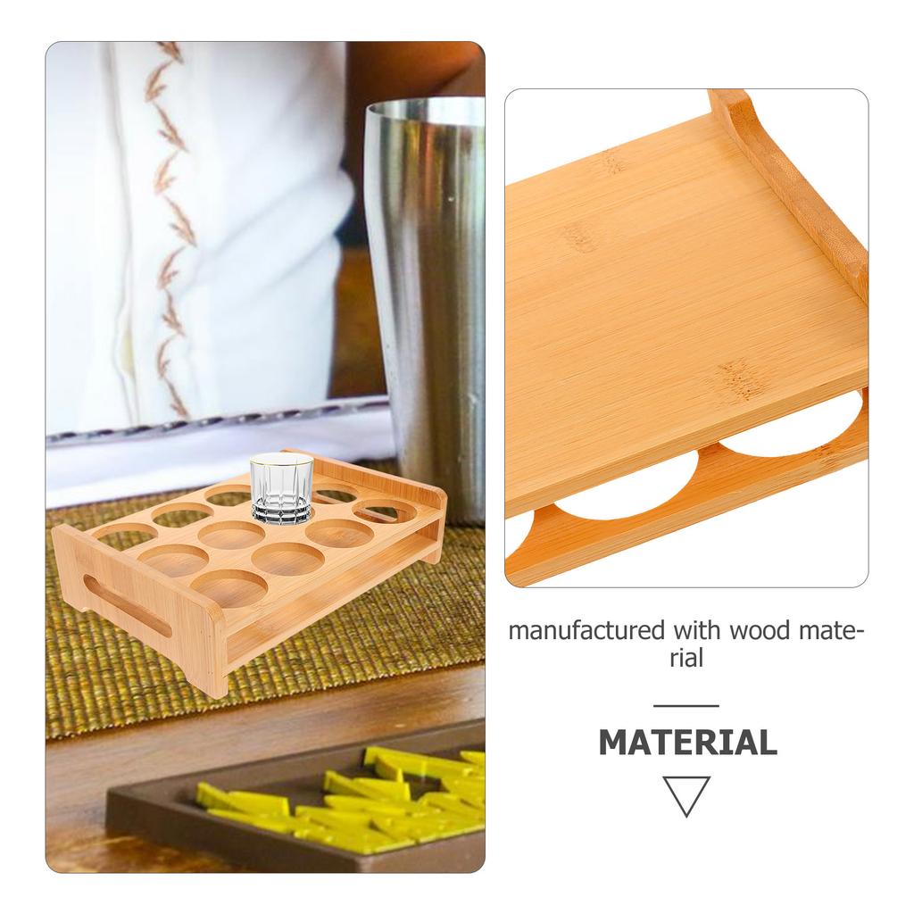 1 Stück Bambus Schnapsglashalter 12 Löcher Getränkebecher Organizer Für Bar Party Hellbraun Ständer Regal Auslage Ablage Etui