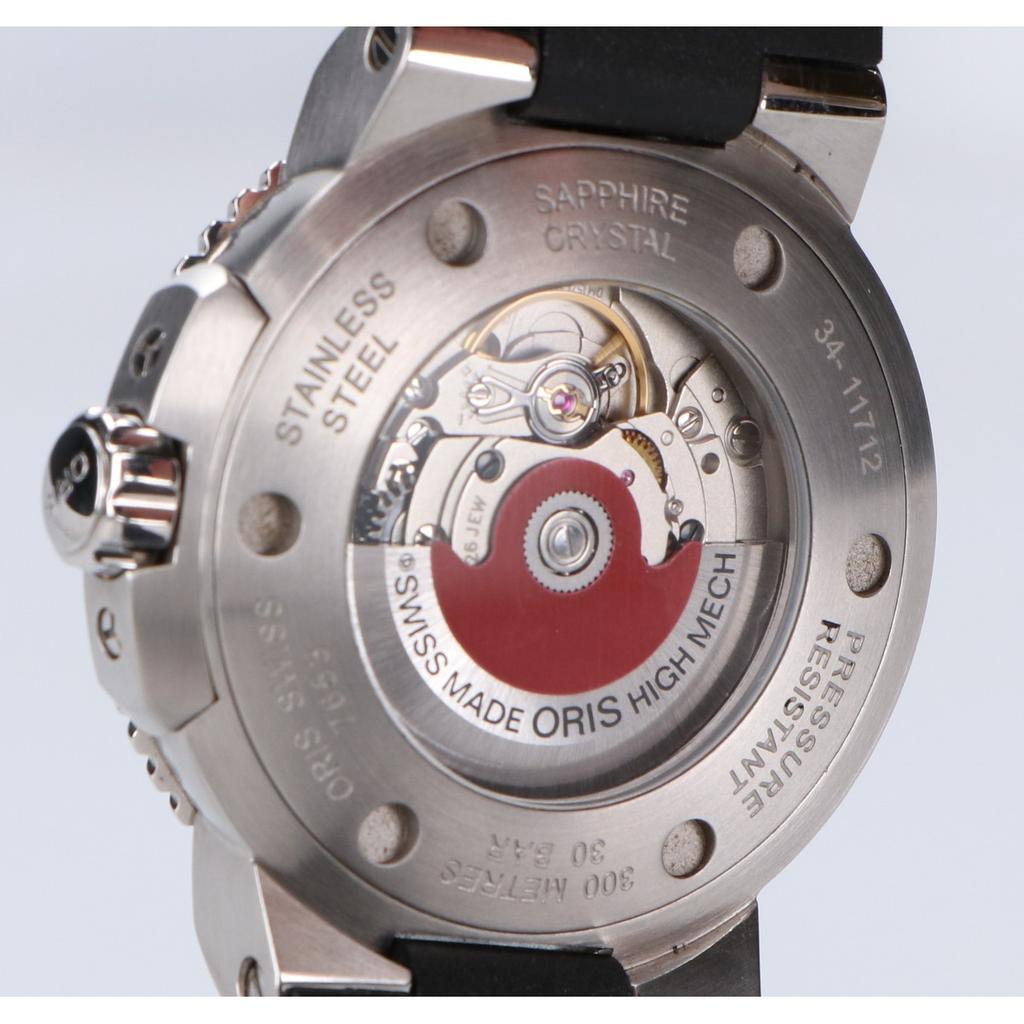 ORIS Aquis See-through Back Date Mechanical Automatic Watches Bezel and band: BlackUsed