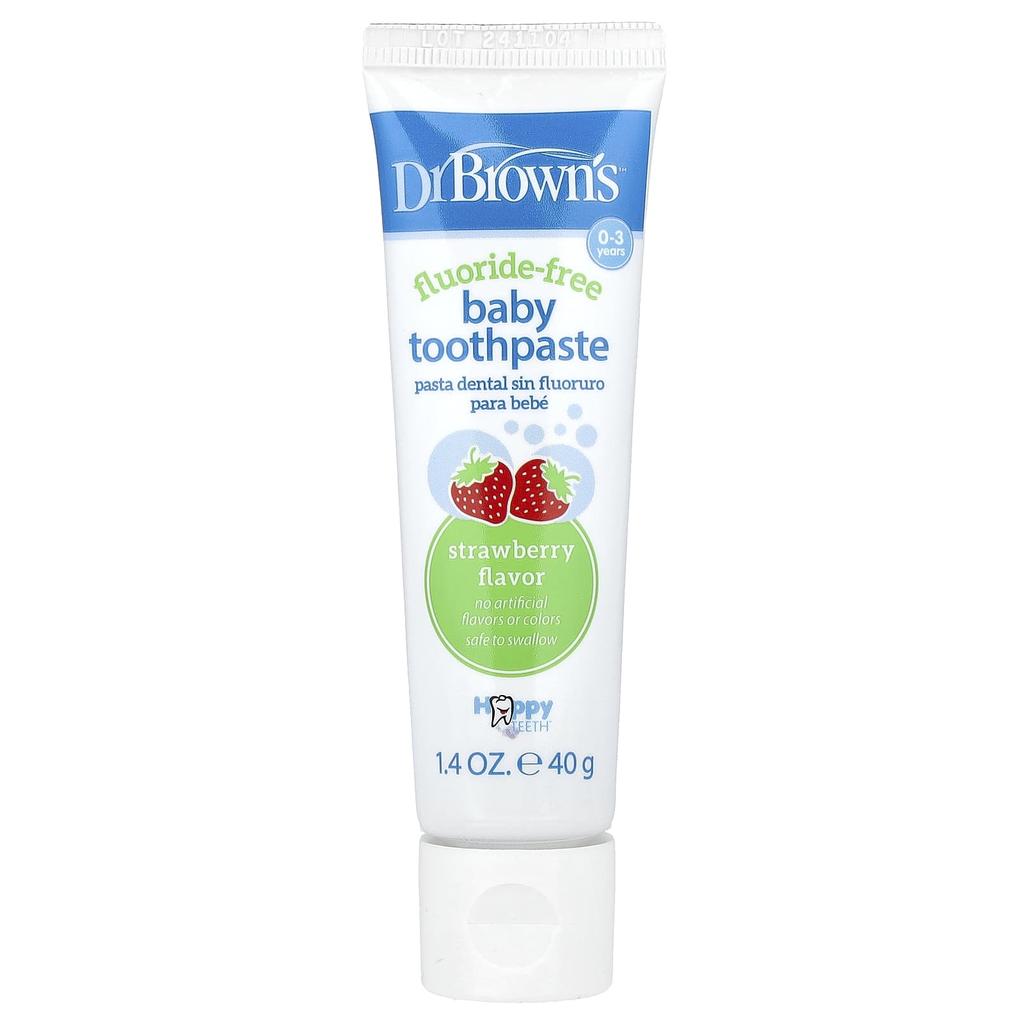 Dr. Brown's, Children's Toothpaste, Fluoride-Free, Ages 0-3, Strawberry, 40g (1.4oz)