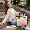 Colorful Geometric Star Pattern Tote Bag Fashion Casual Large Capacity Daily Handbag for Women Shopping Travel