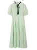 Chiffon X Lace Pleated Dress