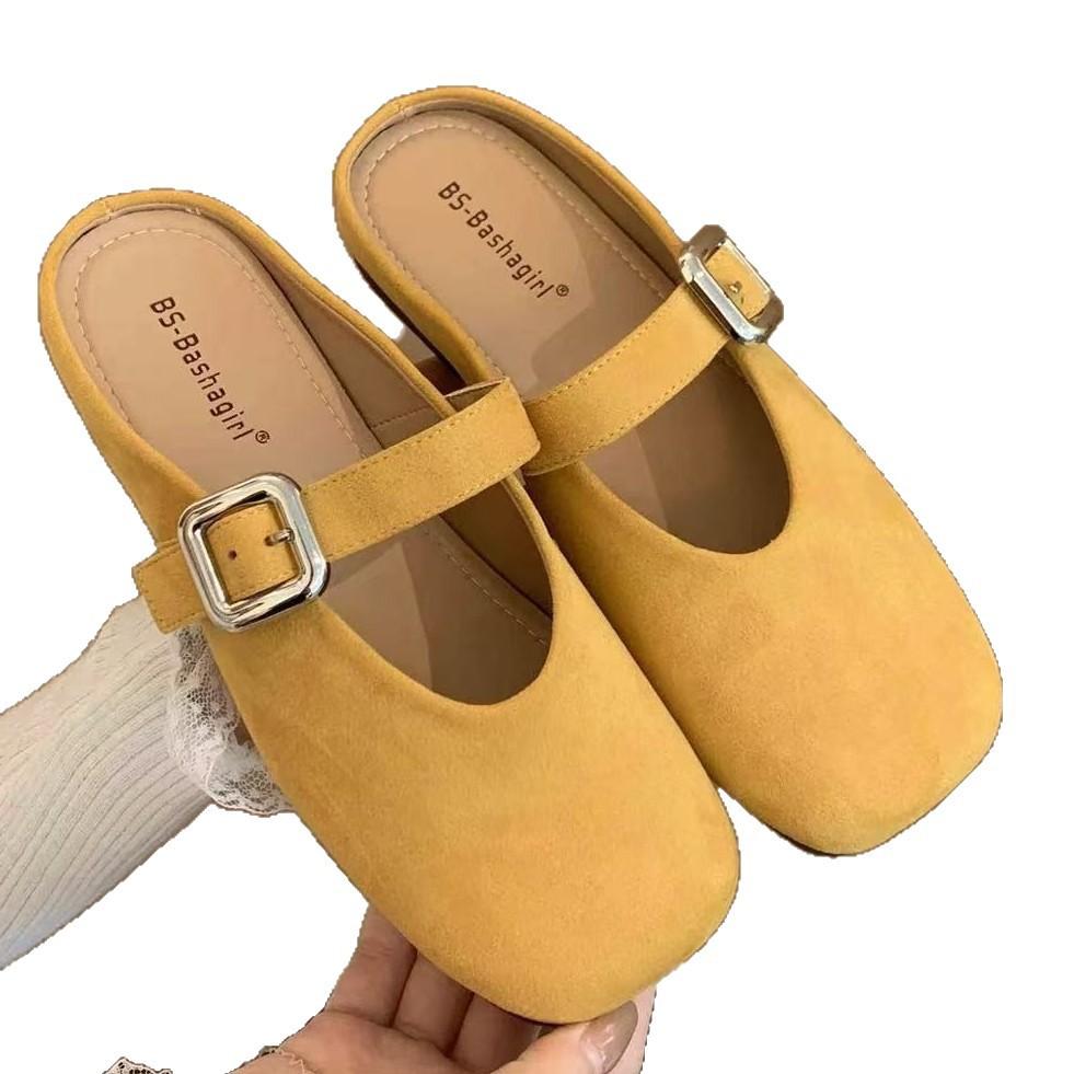 2025 Summer Casual Shoes Slippers Women's Spring Summer Wear New Retro Women's Shoes Bag Head Half Slippers French Sandals