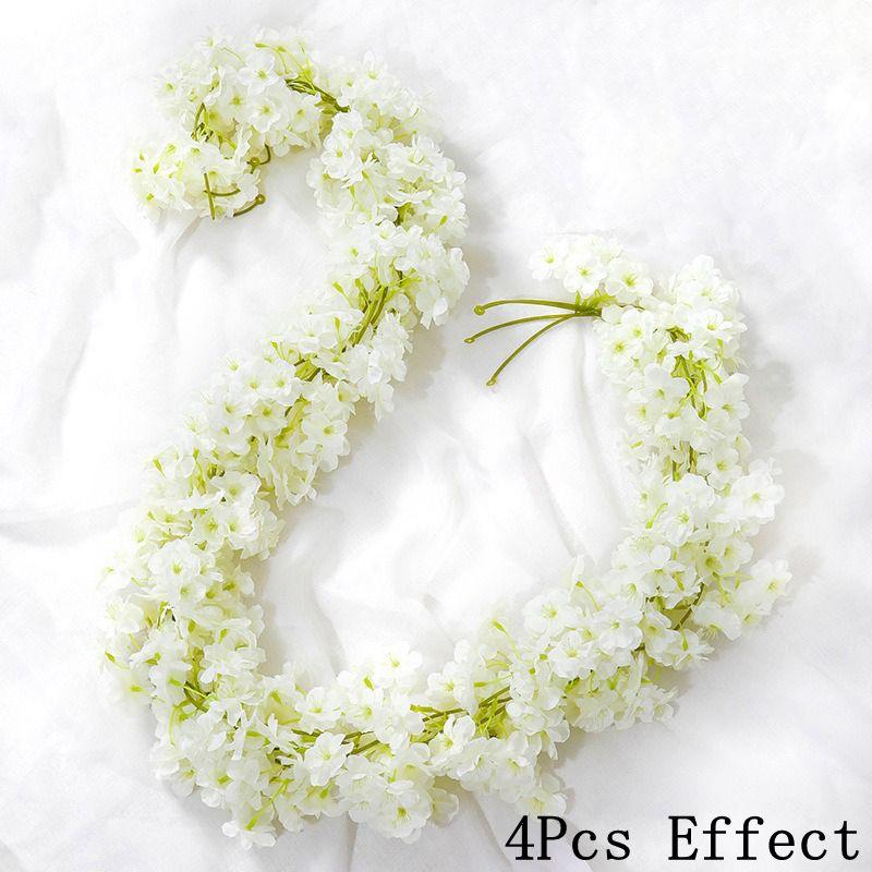 180CM Sztuczny Wianek z Kwiatów Sakury do Dekoracji Ślubnej Łuk Ogrodowy Dekoracja Domu Pokoju Imprezowa Ozdoba Zewnętrzna Ze Sztucznego Jedwabiu