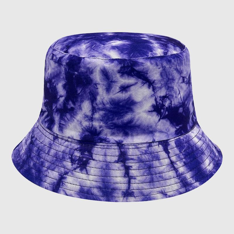 Neutral Summer Tie Dye Printed Fisherman Hat Outdoor Breathable Hat Sunshade