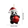 Nieuwe Kerst Panda Hanger Kerstboom Acryl Cartoon Panda Huisdecoratie Auto Decoratie