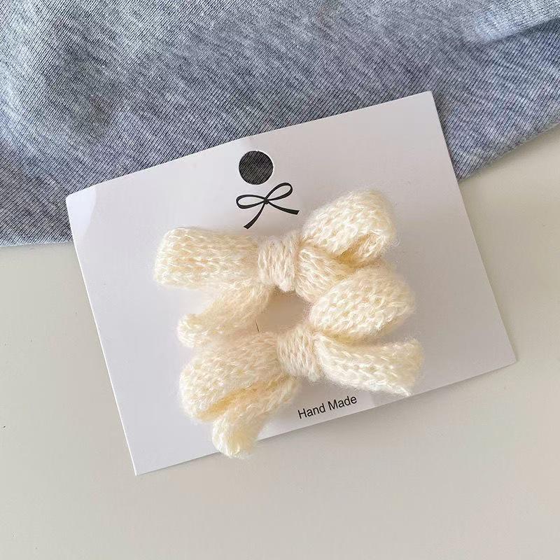 Gentle White Lace Bow Duckbill Clip for Bangs & Ponytails