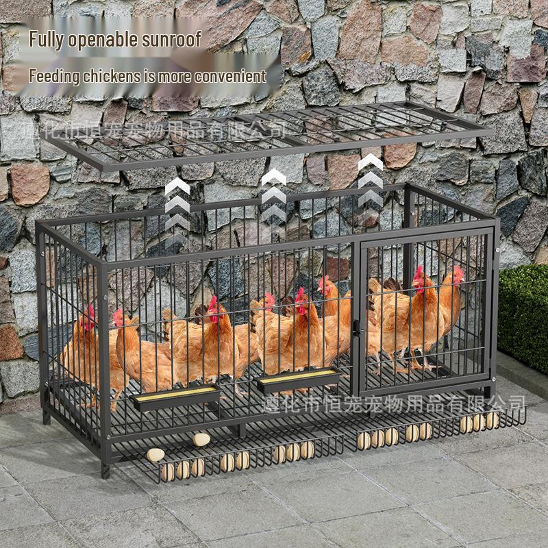 Extra Large Outdoor Chicken Cage with Egg Tray and Secure Enclosure