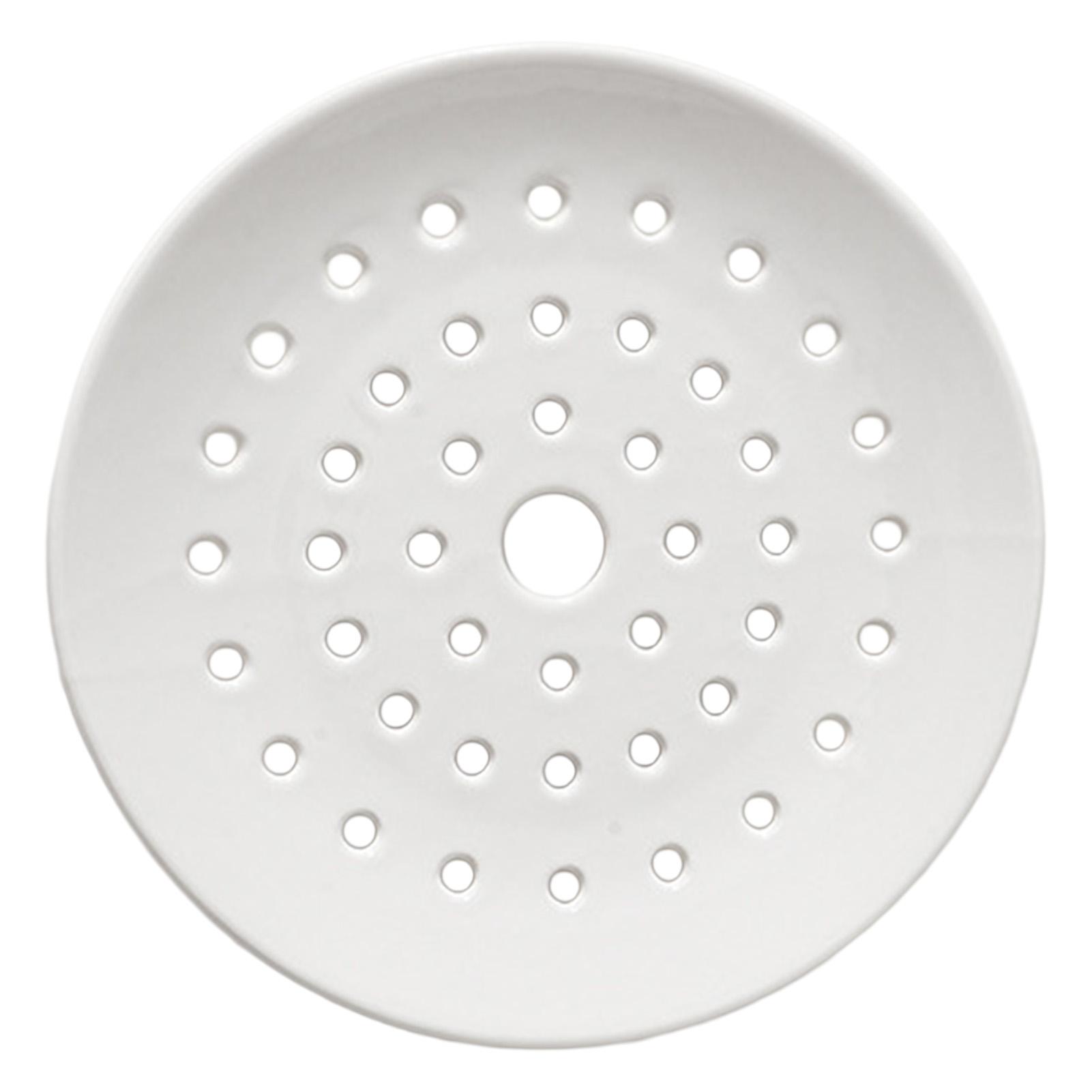 Ceramic Multi Hole Steaming Tray Durable Drainer Rack Easy Clean for Microwave Dishwasher Kitchen Use