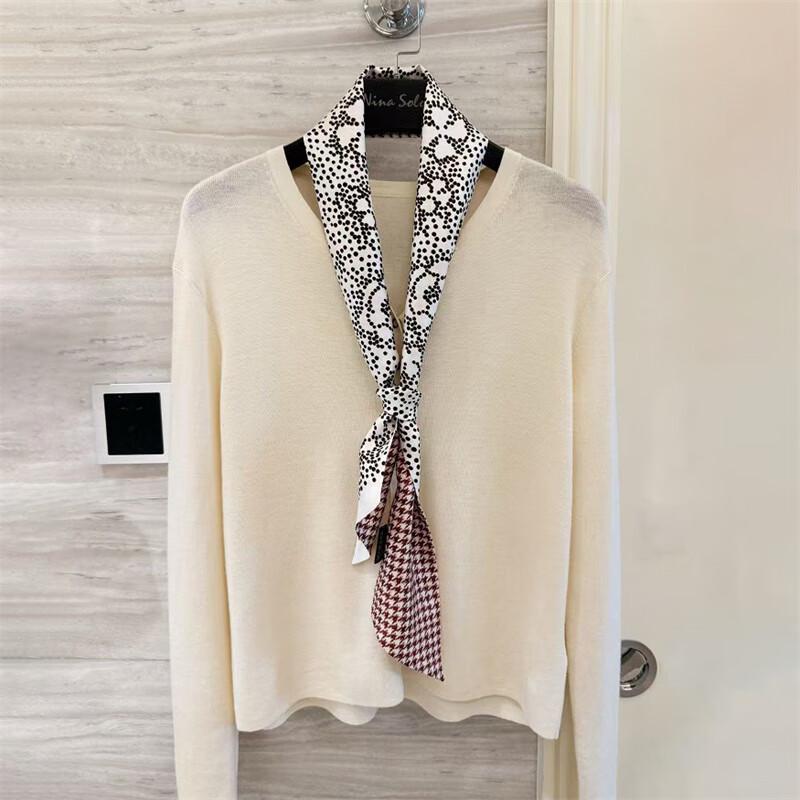 NINA SOLOR Double-Sided Silk Long Scarf