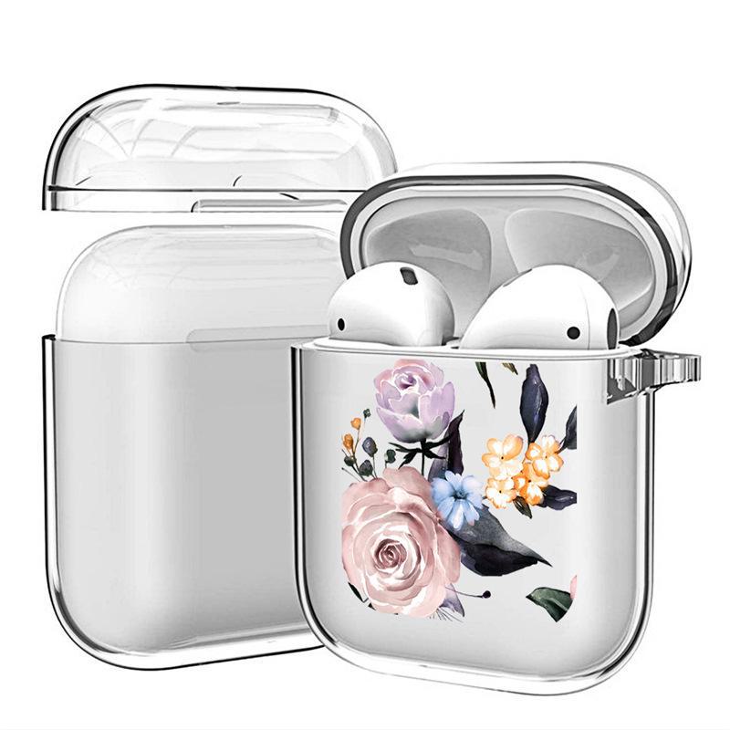 "Chrysanthemum Design Shockproof Transparent TPU Soft Case for Apple AirPods 4"