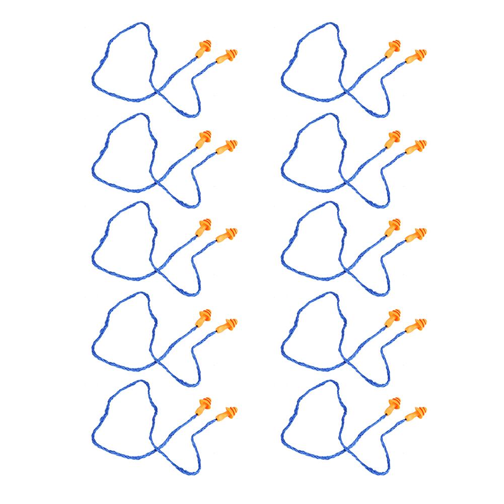 10pcs Christmas Trees Shape Thermoplastic Rubber Ear Plugs Sleep Work Noise Reduction with Wire