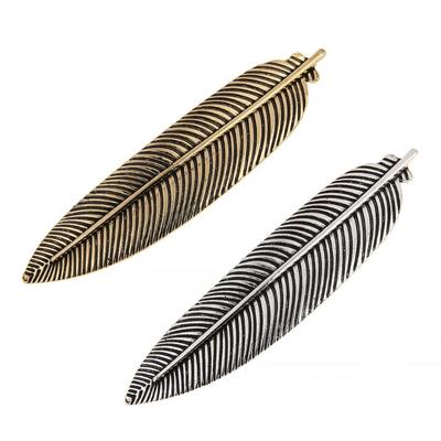 Vintage Leaf Shape Hair Clip for Women Fashion Hair Barrettes for Side Bangs Metallic Leaf Hair Pin Hair Styling Tool