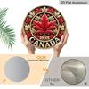 2D Flat Printed, 1pc Round Aluminum Canada Maple Leaf Sign, Retro Metal Wall Art, Vintage Style, Waterproof & Durable, Easy to Install, Perfect for