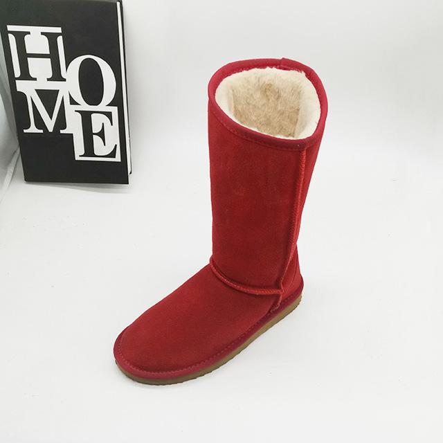 High Boots 2024 New Arrival Winter Mujer Botas Genuine Leather Woman Snow Boots Thick Plush Boots Women's Shoes Warm Shoes