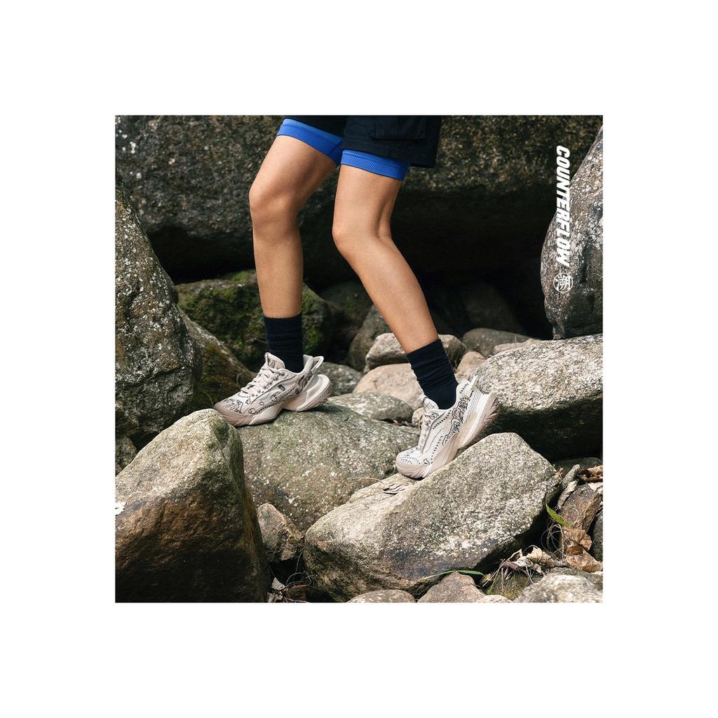 Li Ning CF Serie Trail Comode Versatili Ammortizzanti Durevoli Scarpe Casual Lifestyle Basse Unisex Scarpe Casual Bianco Sporco Nero AGLU149-3