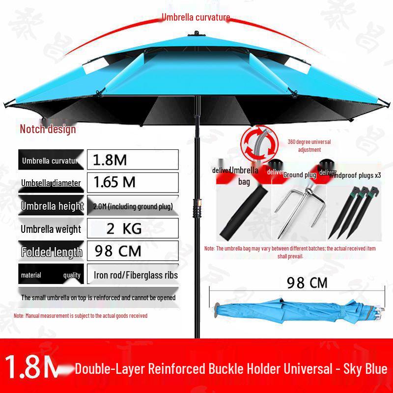 Großer Universal-Fischschirm - Regendicht, Sonnenschutz, Outdoor faltbar, Verdicktes Design
