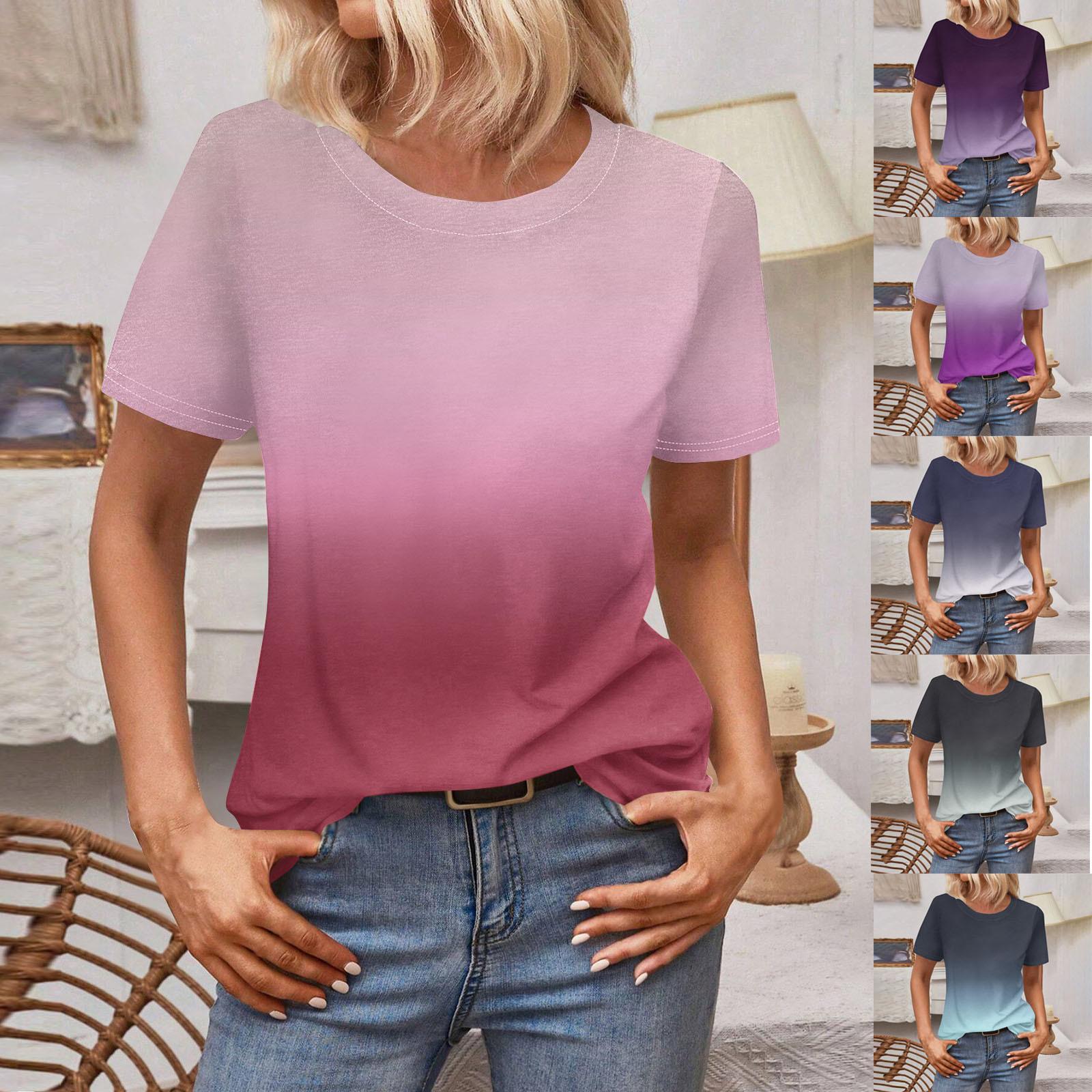 

Женская свободная верхняя одежда с короткими рукавами, свободные топы, повседневные повседневные летние женские топы с принтом на День святого Валентина и принтом любви L синий