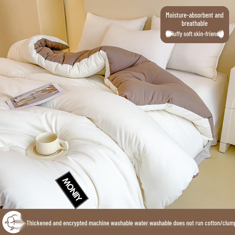 Thickened Warm Quilt Comforter - Soft, Skin-Friendly, All-Season Bedding for Student Dorms