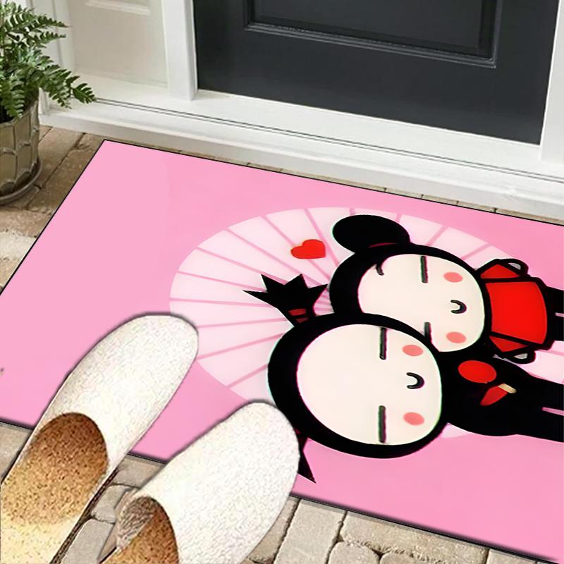 Heartfelt Love Cute Doll Office Rug Chair Mat, Game Carpet, Suitable for Front Door, Bedroom, Living Room, Desk, Holiday Gift