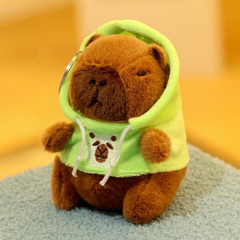 12cm Cute Cartoon Capybara Pendant Plush Toy Dolls Bag Hanging Ornaments Cute Kapibala Keychain Desktop Dolls Ornaments Pendants
