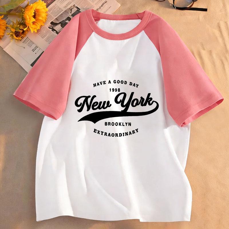 Retro Print T-Shirt Summer Clothing Short Sleeve Top Cute Casual T-Shirt